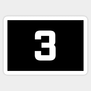 Number Three - 3 - Any Color - Team Sports Numbered Uniform Jersey - Birthday Gift Sticker